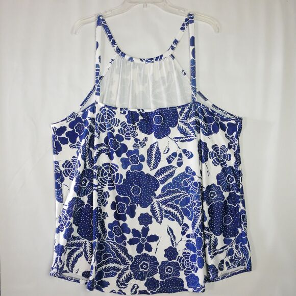 LoveU Dear Women’s Size 3XL Tank Top Blue And White Floral Print - Picture 6 of 9